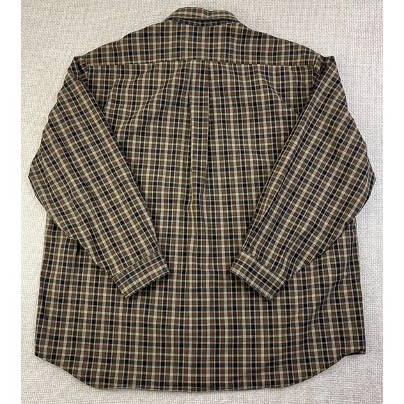 Vintage Carhartt Button Down Shirt Men's 2XL Tall Green Beige Plaid Workwear S94 - Picture 3 of 7